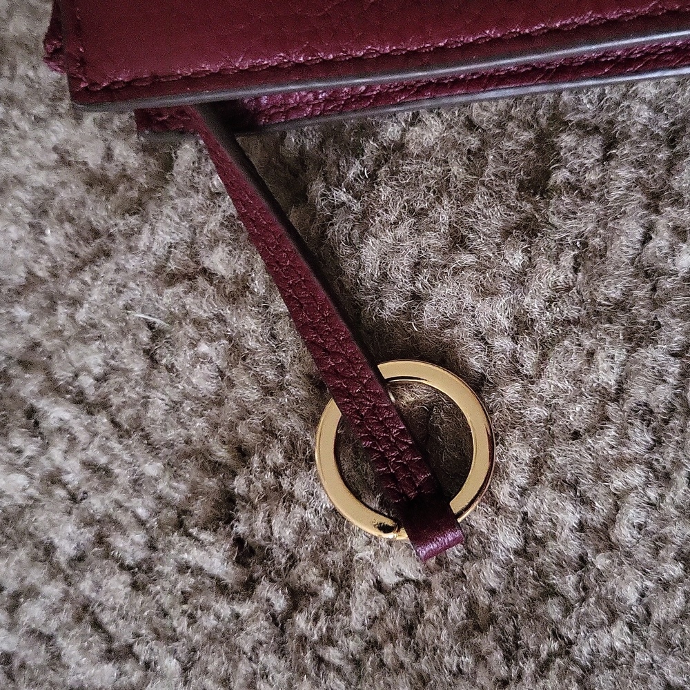 Tory burch gorgeous new square zipper coin case with gold Keychain โจ๏ธ - Picture 5 of 7